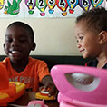 Child learning writing