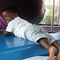 Child playing on climber